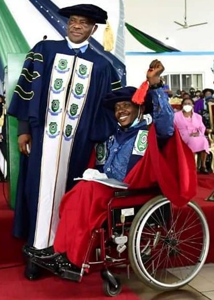 Wike Offers N50M, Automatic Lectureship Job To Disabled PhD Graduand